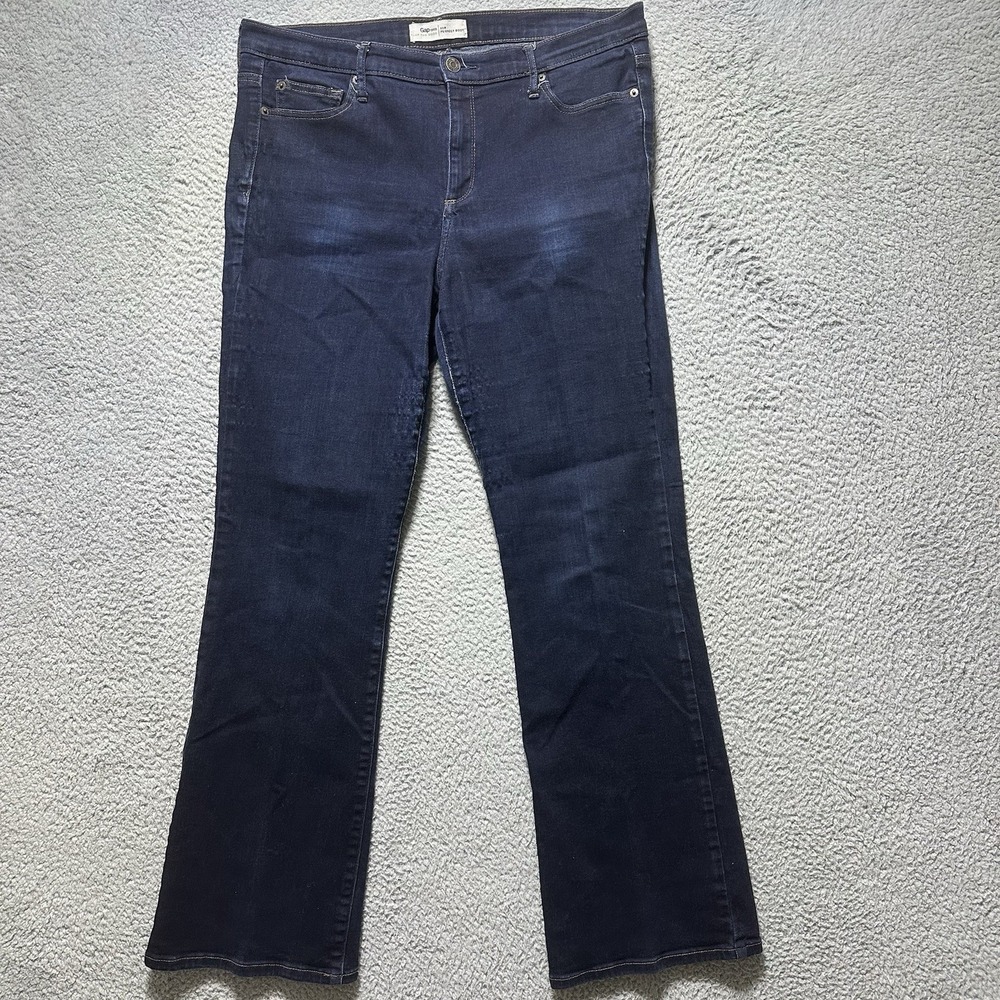 Gap Women Blue Denim Dark Wash Perfectly Bootcut‎ Stretch Jeans Size 33r